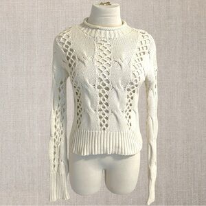 Express Cream Mock Neck Sweater